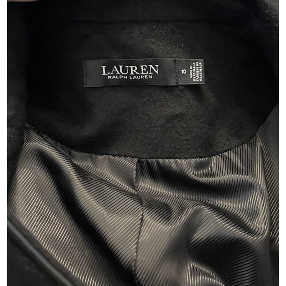 Lauren Ralph Lauren Womens 10 Black Double Breasted Belted Trench Coat NWT $360 - Picture 7 of 8
